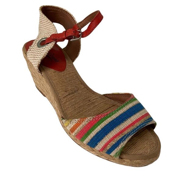 Lucky Brand Kyndra Multi-Color Espadrille Wedge Sandal in Size 8M - Picture 2 of 12